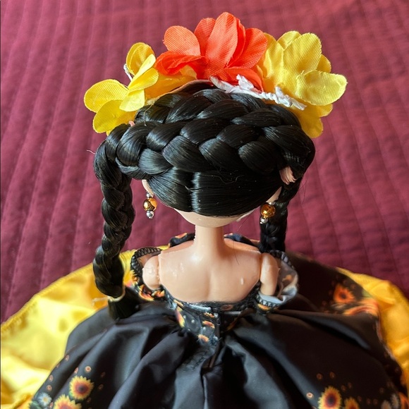 Colorful Day of the Dead Doll with Floral Dress - Picture 7 of 10